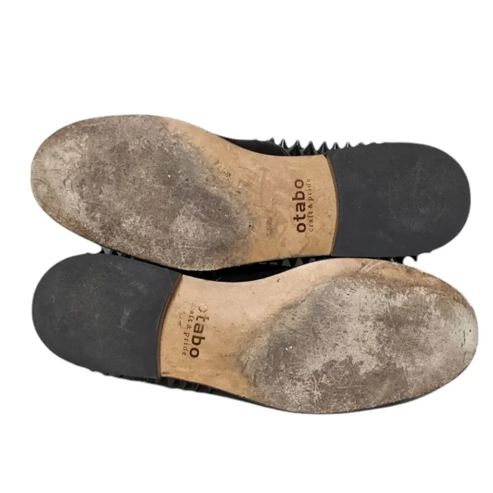 OTABO Men's Suede Leather Studded Loafers 10
